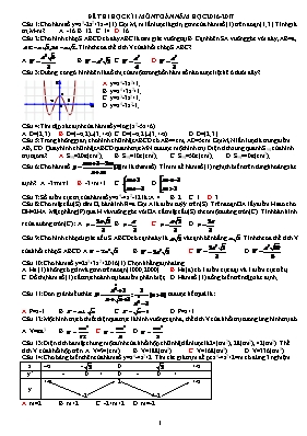 Đề thi trắc nghiệm môn Toán 12 - Học kì I - Năm học 2016-2017